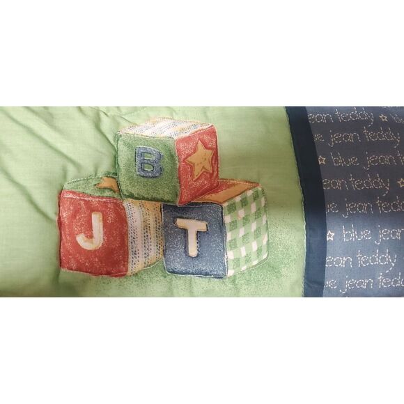 VTG Baby Quilt by BJT Blue Jean Teddy Bear 3D Plush Teddy Boat/Bike/Plane/Car - Picture 7 of 13